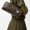 Bolso corto Panta Amazona 31 en piel de becerro brillante Vintage Brown