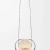 Bolso cuadrado en palma iraca y piel de becerro Natural/Tan