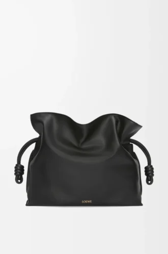 Bolso de mano Flamenco grande en piel de becerro napa Black