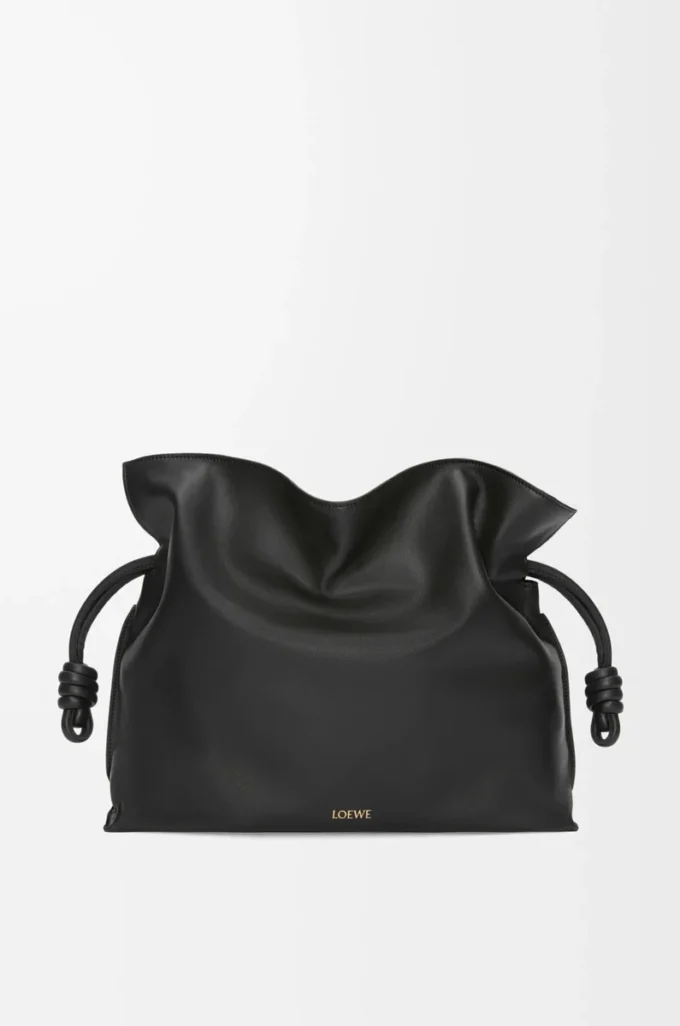 Bolso de mano Flamenco grande en piel de becerro napa Black Bolso de mano Flamenco grande en piel de becerro napa Black