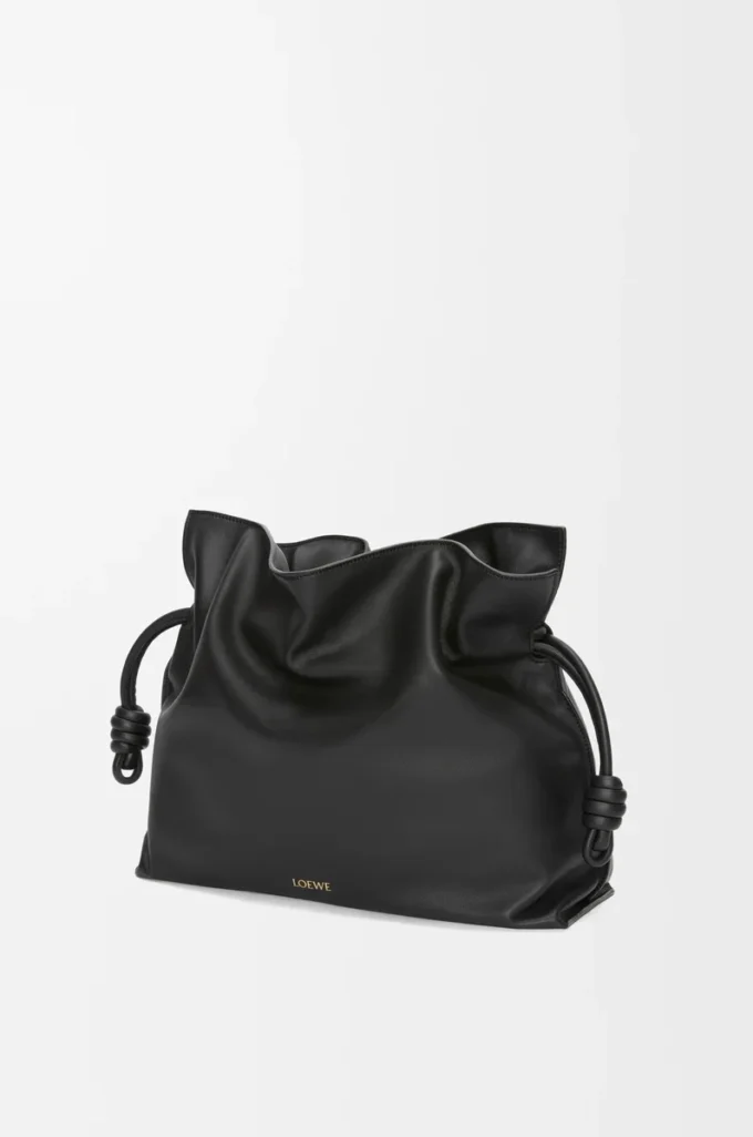 Bolso de mano Flamenco grande en piel de becerro napa Black Bolso de mano Flamenco grande en piel de becerro napa Black