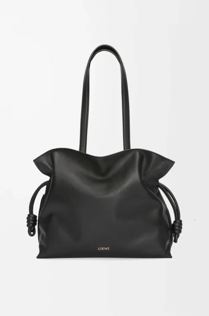 Bolso de mano Flamenco grande en piel de becerro napa Black Bolso de mano Flamenco grande en piel de becerro napa Black