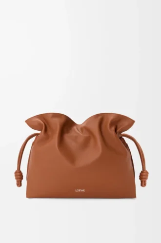 Bolso de mano Flamenco grande en piel de becerro napa Squirrel