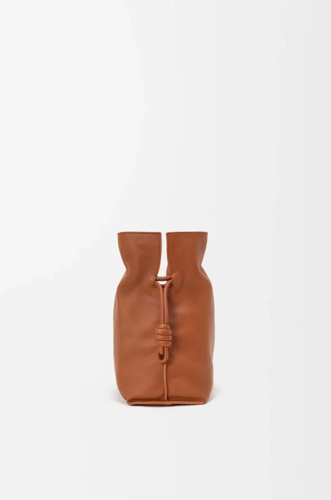 Bolso de mano Flamenco grande en piel de becerro napa Squirrel Bolso de mano Flamenco grande en piel de becerro napa Squirrel