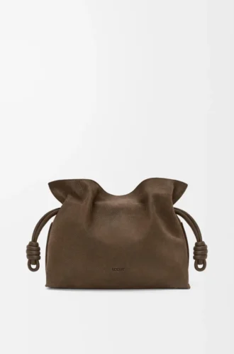Bolso de mano Flamenco mediano en nubuck granulado Tundra