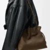 Bolso de mano Flamenco mediano en nubuck granulado Tundra