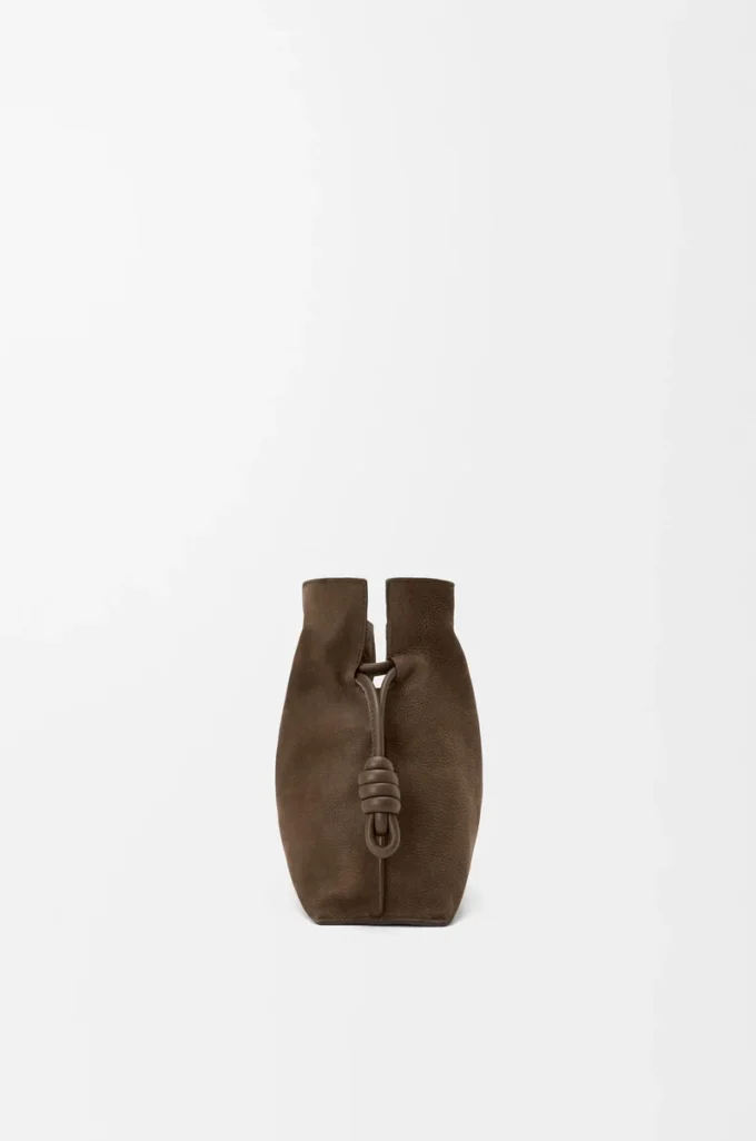 Bolso de mano Flamenco mediano en nubuck granulado Tundra