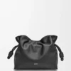 Bolso de mano Flamenco mediano en piel de becerro napa Black