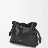 Bolso de mano Flamenco mediano en piel de becerro napa Black