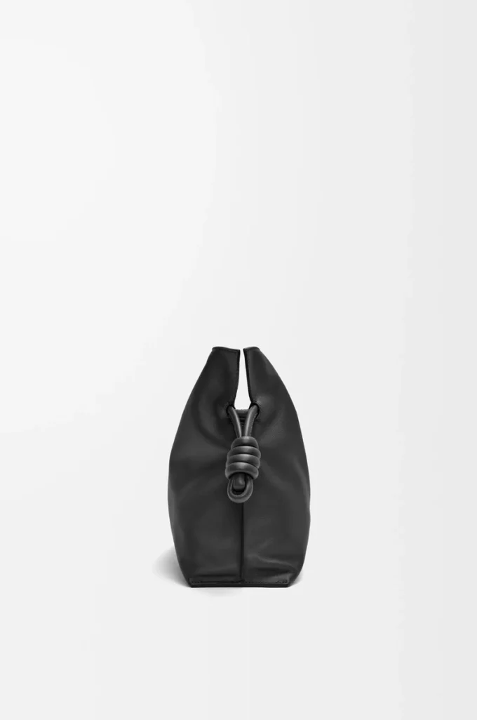 Bolso de mano Flamenco mediano en piel de becerro napa Black