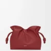 Bolso de mano Flamenco mediano en piel de becerro napa Burnt Red