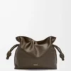 Bolso de mano Flamenco mediano en piel de becerro napa Chocolate