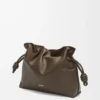 Bolso de mano Flamenco mediano en piel de becerro napa Chocolate