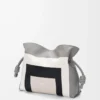 Bolso de mano Flamenco mediano en piel de becerro napa gris/rosa claro Bolso de mano Flamenco mediano en piel de becerro napa gris/rosa claro