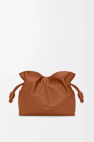 Bolso de mano Flamenco mediano en piel de becerro napa Squirrel