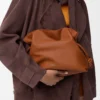 Bolso de mano Flamenco mediano en piel de becerro napa Squirrel