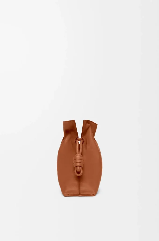 Bolso de mano Flamenco mediano en piel de becerro napa Squirrel