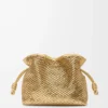 Bolso de mano Flamenco mediano en piel de cordero laminada Gold Bolso de mano Flamenco mediano en piel de cordero laminada Gold