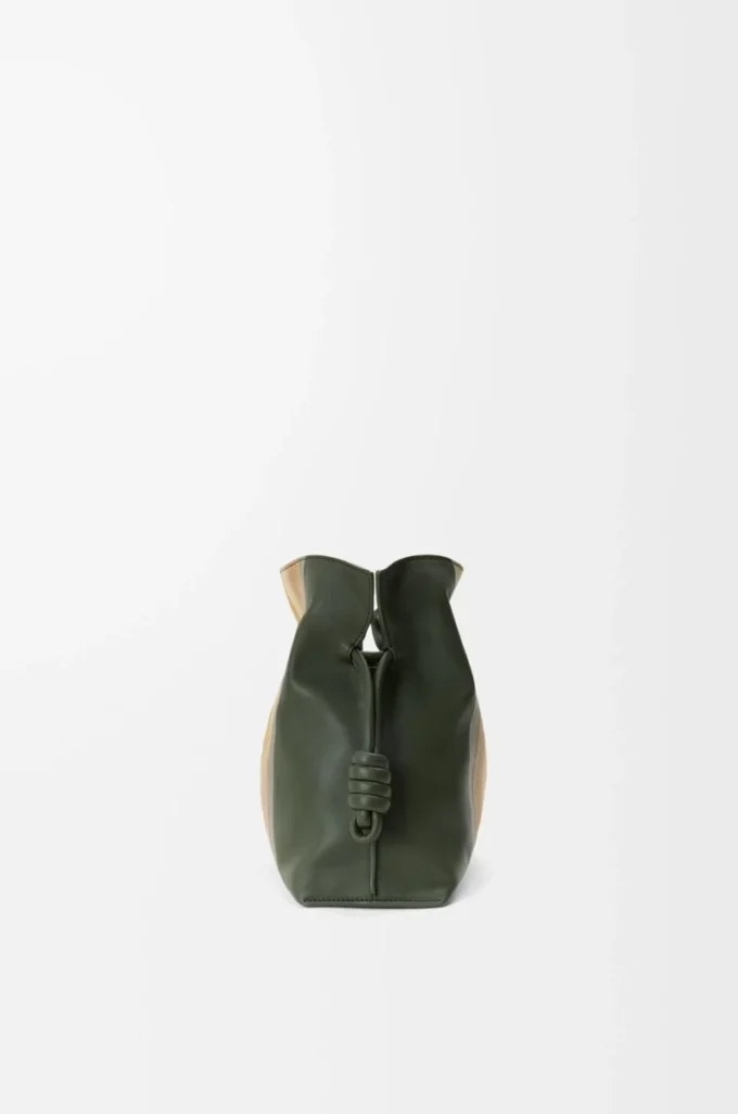 Bolso de mano Flamenco mediano Landscape en piel de becerro napa Bottle Green/Ochre Bolso de mano Flamenco mediano Landscape en piel de becerro napa Bottle Green/Ochre