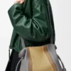 Bolso de mano Flamenco mediano Landscape en piel de becerro napa Sparkling Grey/Butter