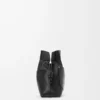 Bolso de mano Flamenco mediano Panta en piel de becerro brillante Negro Bolso de mano Flamenco mediano Panta en piel de becerro brillante Negro