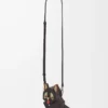 Bolso de mano Futurist Cat en piel de becerro clásica Dark Taupe