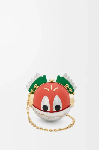 Bolso de mano Knight Cat en metal y piel de cordero napa Sunrise Orange