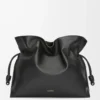 Bolso de mano XL Flamenco en piel de becerro napa negra