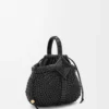 Bolso Diamond Round Basket mini en piel de becerro Negro Bolso Diamond Round Basket mini en piel de becerro Negro