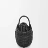 Bolso Diamond Round Basket mini en piel de becerro Negro Bolso Diamond Round Basket mini en piel de becerro Negro