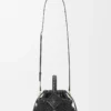 Bolso Diamond Round Basket mini en piel de becerro Negro Bolso Diamond Round Basket mini en piel de becerro Negro