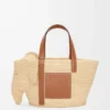 Bolso Elephant Basket en rafia y piel de becerro Natural/Tan Bolso Elephant Basket en rafia y piel de becerro Natural/Tan