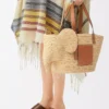Bolso Elephant Basket en rafia y piel de becerro Natural/Tan Bolso Elephant Basket en rafia y piel de becerro Natural/Tan
