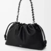 Bolso Flamenco grande en piel de becerro de grano fino color negro Bolso Flamenco grande en piel de becerro de grano fino color negro