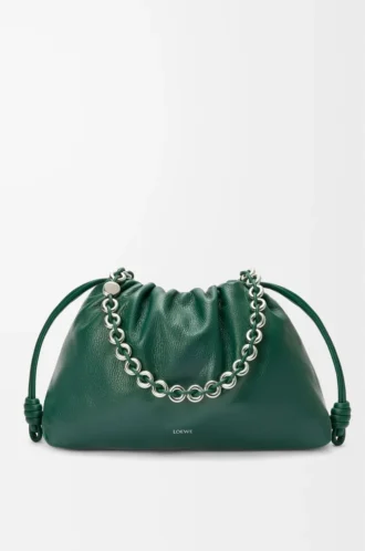 Bolso Flamenco grande en piel de ciervo Evergreen