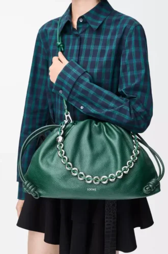 Bolso Flamenco grande en piel de ciervo Evergreen