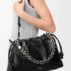 Bolso Flamenco grande en piel de cordero napa charolada Negro Bolso Flamenco grande en piel de cordero napa charolada Negro