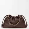 Bolso Flamenco grande en suave piel de cordero napa Marrón oscuro