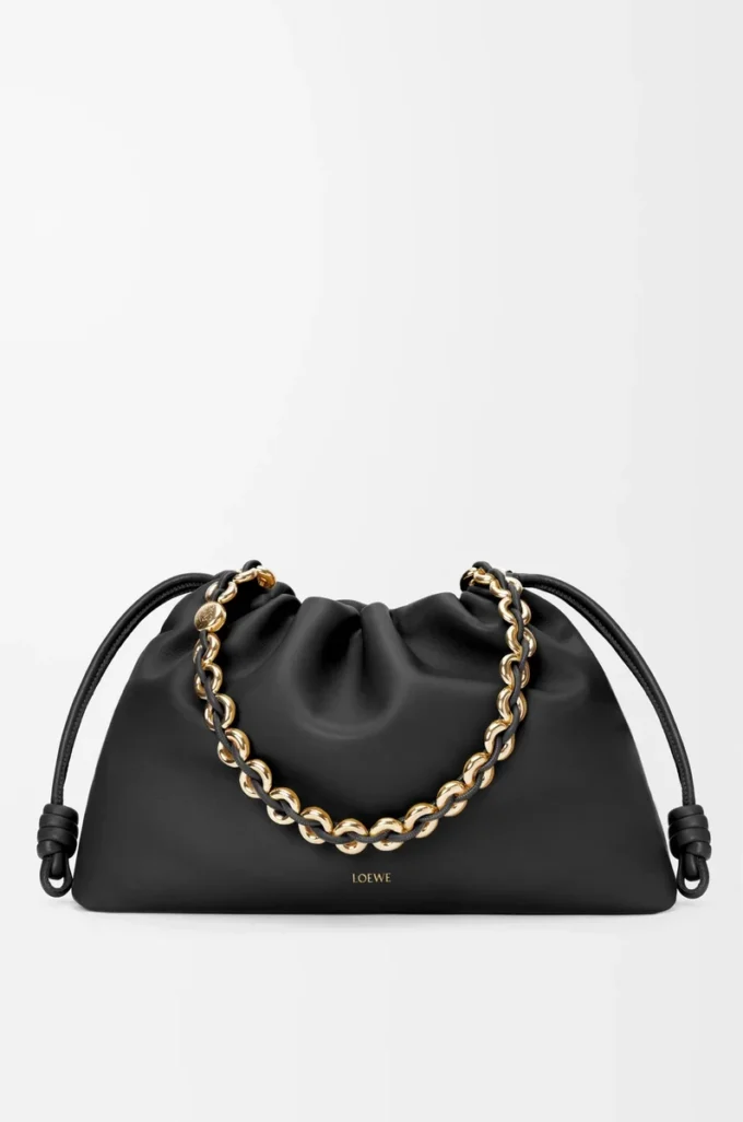 Bolso Flamenco grande en suave piel de cordero napa Negro Bolso Flamenco grande en suave piel de cordero napa Negro