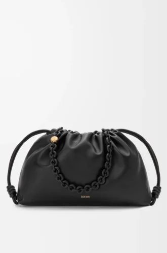 Bolso Flamenco grande en suave piel de cordero napa Negro