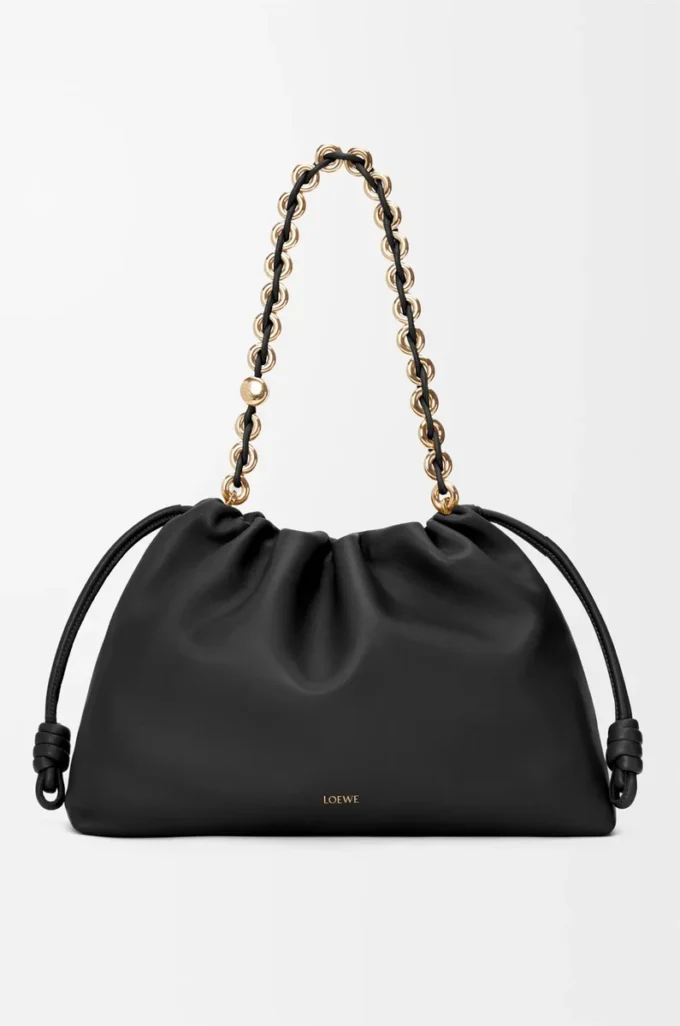 Bolso Flamenco grande en suave piel de cordero napa Negro Bolso Flamenco grande en suave piel de cordero napa Negro