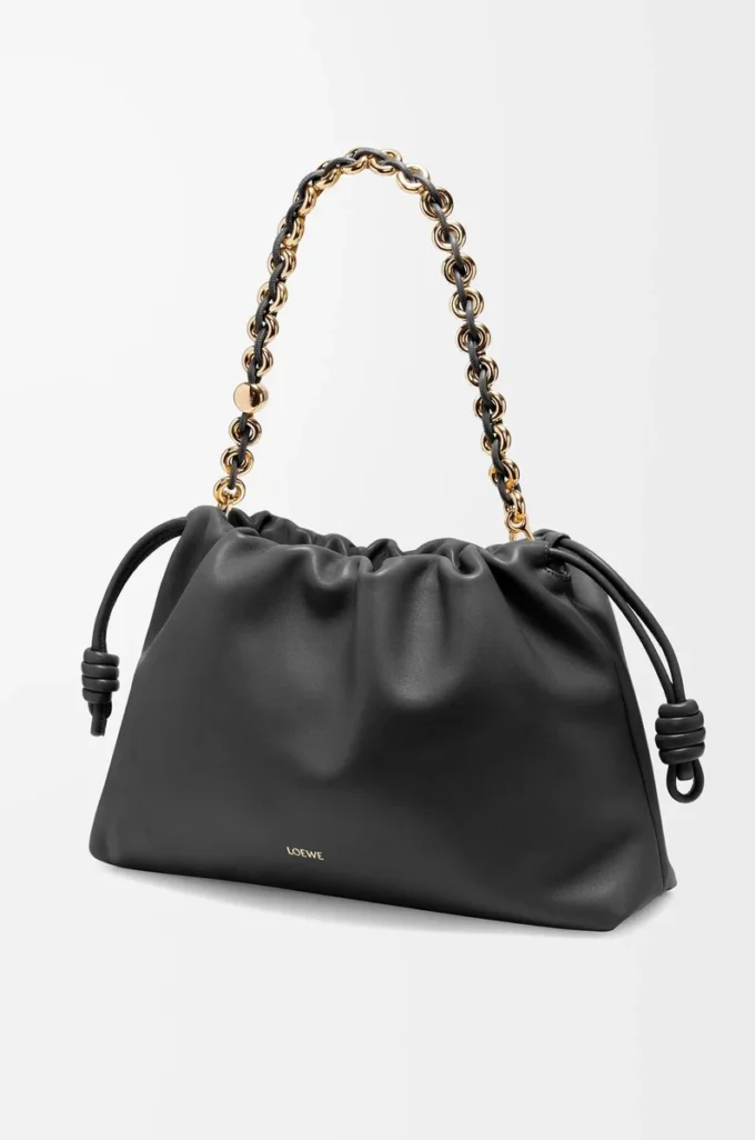 Bolso Flamenco grande en suave piel de cordero napa Negro Bolso Flamenco grande en suave piel de cordero napa Negro