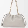 Bolso Flamenco grande en suave piel de cordero napa Shell Grey Bolso Flamenco grande en suave piel de cordero napa Shell Grey
