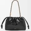 Bolso Flamenco mediano en piel de anguila, color negro Bolso Flamenco mediano en piel de anguila, color negro