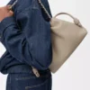 Bolso Flamenco mediano en piel de becerro de grano fino Clay
