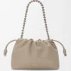 Bolso Flamenco mediano en piel de becerro de grano fino Clay