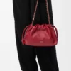 Bolso Flamenco mediano en piel de cordero napa suave Burnt Red