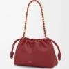 Bolso Flamenco mediano en piel de cordero napa suave Burnt Red