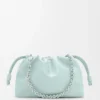 Bolso Flamenco mediano en piel de cordero napa suave color azul hielo Bolso Flamenco mediano en piel de cordero napa suave color azul hielo