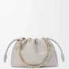 Bolso Flamenco mediano en piel de cordero napa suave gris concha Bolso Flamenco mediano en piel de cordero napa suave gris concha